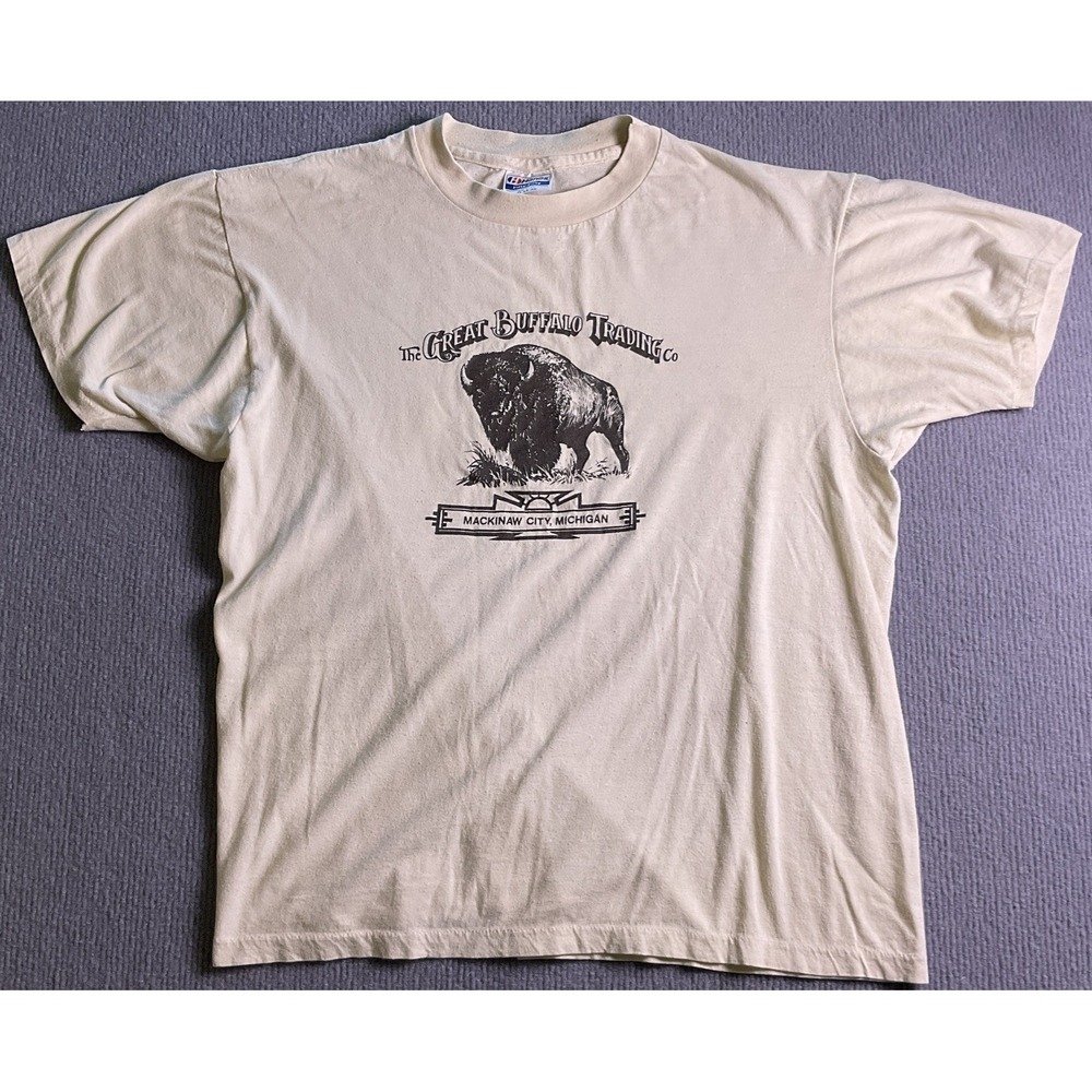 Vintage 80s The Great Buffalo Trading Co. Men's T-Shirt Size XL Michigan